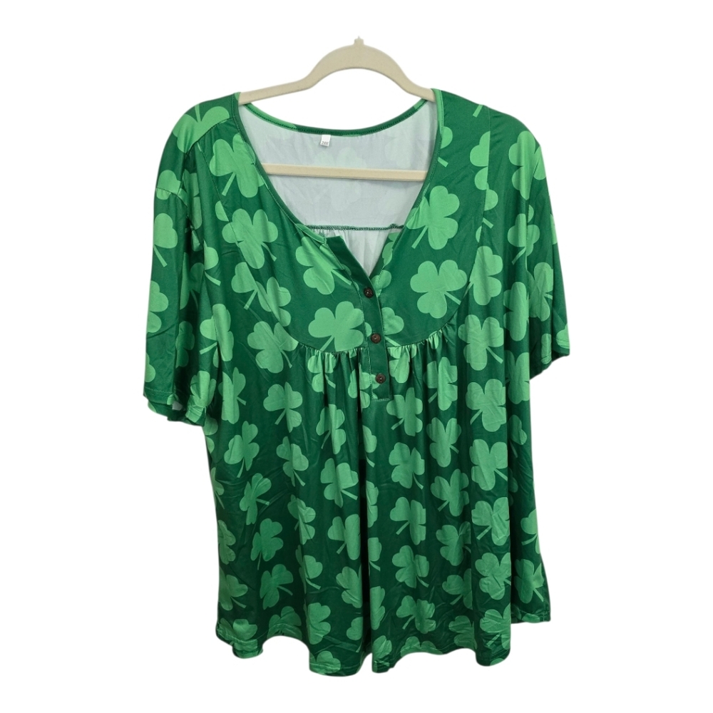 Green St. Patrick's Day Shamrock Women's Blouse